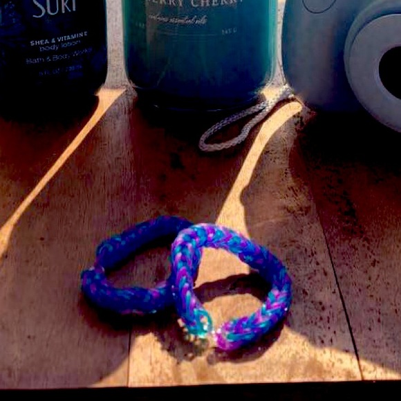 Mermaid blue and purple bracelet with ring - Picture 2 of 2